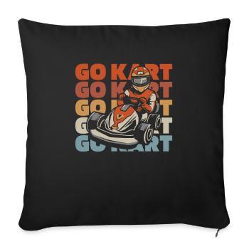 Go Kart Karting Kart Driver - Sofa pillowcase 17,3'' x 17,3'' (45 x 45 cm) - black - Front