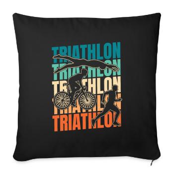 Triathlon Triathlet - Sofakissenbezug 45 x 45 cm - Schwarz - Vorne