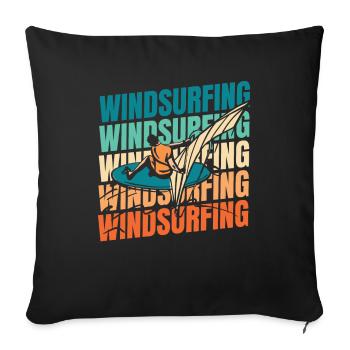 Windsurfing Windsurfers - Sofa pillowcase 17,3'' x 17,3'' (45 x 45 cm) - black - Front