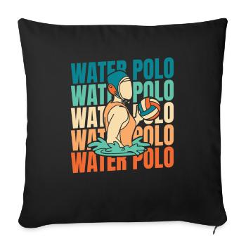 Water-polo water-polo - Housse de coussin décorative 45 x 45 cm - noir - Devant
