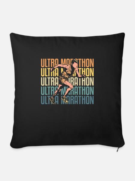 Ultramarathon - Sofakissenbezug 45 x 45 cm - Schwarz