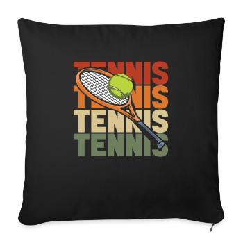 Tennis - Housse de coussin décorative 45 x 45 cm - noir - Devant