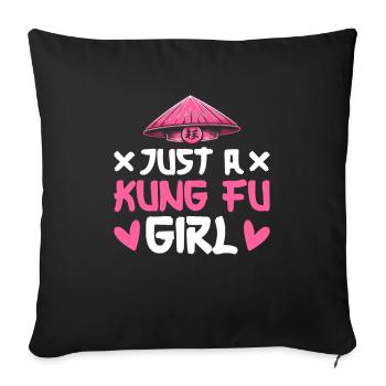 Kung Fu Juste Une Fille De Kung Fu - Housse de coussin décorative 45 x 45 cm - noir - Devant
