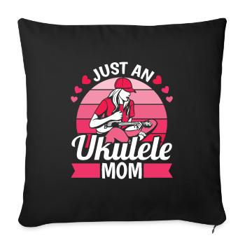 Ukulele Mutter Juste Une Maman Ukulele - Housse de coussin décorative 45 x 45 cm - noir - Devant