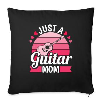 Acoustic Guitar Just A Guitar Mom - Sofa pillowcase 17,3'' x 17,3'' (45 x 45 cm) - black - Front