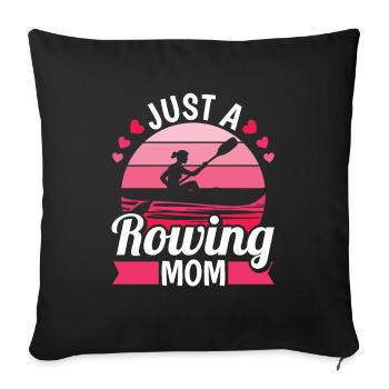 Rameur Maman Juste une Maman Rameur - Housse de coussin décorative 45 x 45 cm - noir - Devant