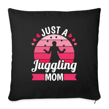 Maman jongleuse Juste une maman jongleuse - Housse de coussin décorative 45 x 45 cm - noir - Devant