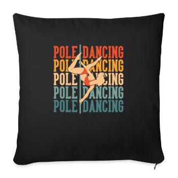 Pole dance - Housse de coussin décorative 45 x 45 cm - noir - Devant