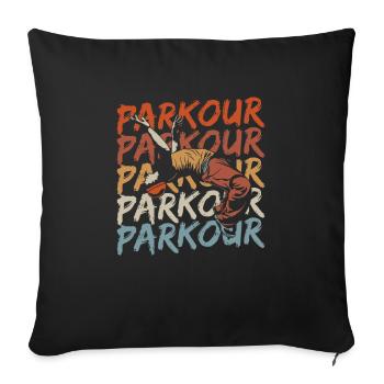 Parkour - Sofa pillowcase 17,3'' x 17,3'' (45 x 45 cm) - black - Front