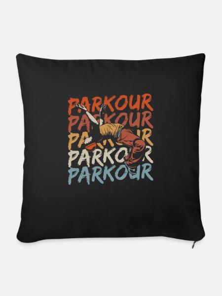 Parkour - Sofakissenbezug 45 x 45 cm - Schwarz