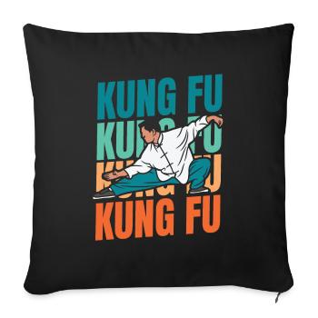 Kung-fu - Housse de coussin décorative 45 x 45 cm - noir - Devant