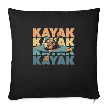 Kajaker - Sofakissenbezug 45 x 45 cm - Schwarz - Vorne