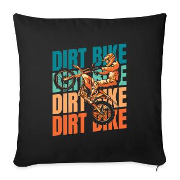 Moto tout-terrain Mx Motocross - Housse de coussin décorative 45 x 45 cm - noir - Devant