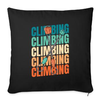 Klettern Kletterer - Sofakissenbezug 45 x 45 cm - Schwarz - Vorne