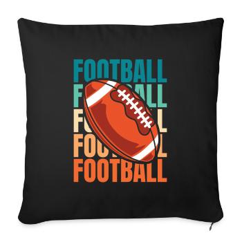 American football - Sofa pillowcase 17,3'' x 17,3'' (45 x 45 cm) - black - Front