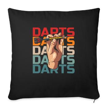 Darts Darts Player - Sofa pillowcase 17,3'' x 17,3'' (45 x 45 cm) - black - Front
