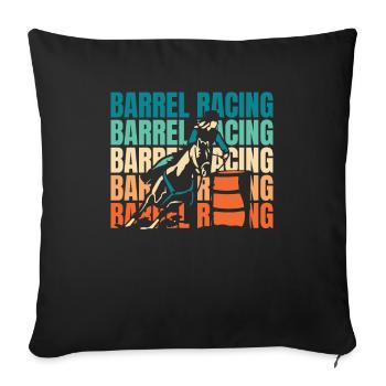 Courses de barils Équitation western Courses de barils - Housse de coussin décorative 45 x 45 cm - noir - Devant