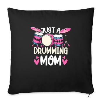 Batterie Batteur Batteur Mère - Housse de coussin décorative 45 x 45 cm - noir - Devant