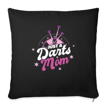 Maman joueuse de fléchettes Juste une maman de fléchettes - Housse de coussin décorative 45 x 45 cm - noir - Devant