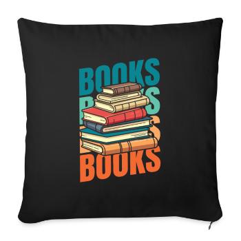 Book Bookworm Bookworm - Sofa pillowcase 17,3'' x 17,3'' (45 x 45 cm) - black - Front