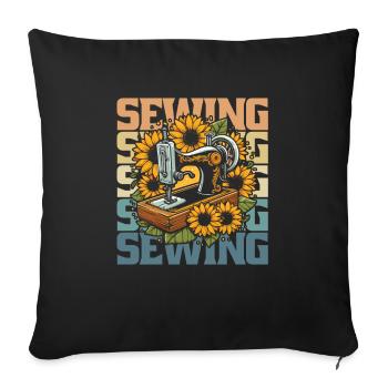 Sewing Sewing Machine - Sofa pillowcase 17,3'' x 17,3'' (45 x 45 cm) - black - Front