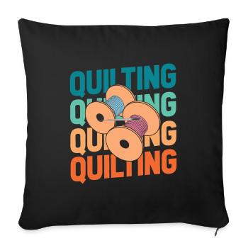 Quilting - Sofa pillowcase 17,3'' x 17,3'' (45 x 45 cm) - black - Front