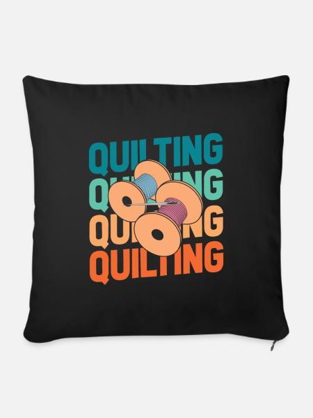 Quilting - Sofakissenbezug 45 x 45 cm - Schwarz