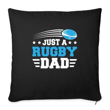 Rugby Vater Just A Rugby Dad - Housse de coussin décorative 45 x 45 cm - noir - Devant