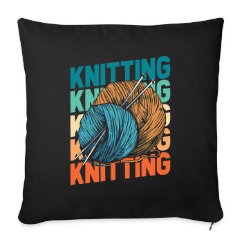 Knit - Sofa pillowcase 17,3'' x 17,3'' (45 x 45 cm) - black - Front
