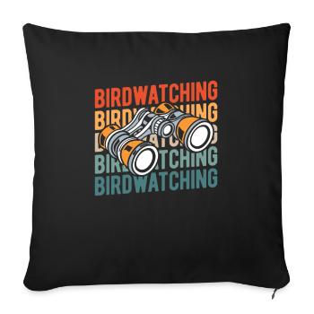 Ornithologues amateurs - Housse de coussin décorative 45 x 45 cm - noir - Devant