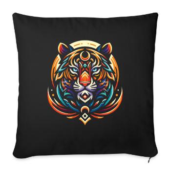 Tiger Moon Phases - Sofakissenbezug 45 x 45 cm - Schwarz - Vorne