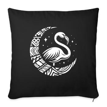 Flamingo Tribal Moon Phases - Sofa pillowcase 17,3'' x 17,3'' (45 x 45 cm) - black - Front