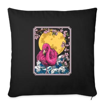 Flamingo Japan Cherry Blossom Moon - Sofakissenbezug 45 x 45 cm - Schwarz - Vorne