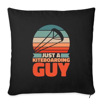 Kitesurfer Kitesurfing Kiting Kitesurfing - Sofa pillowcase 17,3'' x 17,3'' (45 x 45 cm) - black - Front