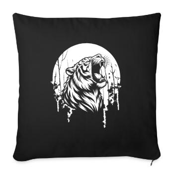 Tigre Lune Hurlant - Housse de coussin décorative 45 x 45 cm - noir - Devant