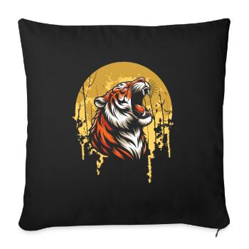 Tigre Lune Hurlement - Housse de coussin décorative 45 x 45 cm - noir - Devant