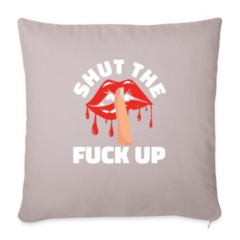 Humour noir Drôle Drôle Lèvres se taire - Housse de coussin décorative 45 x 45 cm - taupe clair - Devant