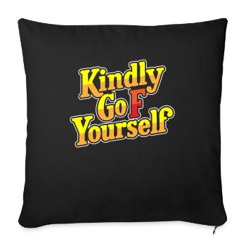 Black Humor Go F Yourself - Sofa pillowcase 17,3'' x 17,3'' (45 x 45 cm) - black - Front