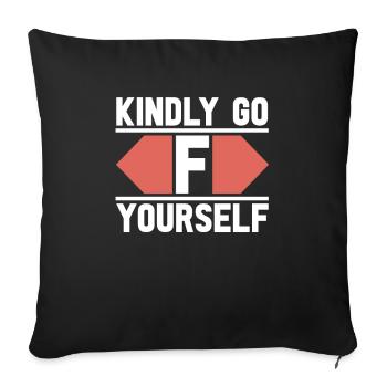 Black Humor Funny Go F Yourself - Sofa pillowcase 17,3'' x 17,3'' (45 x 45 cm) - black - Front