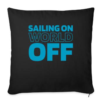 Sailing Sailor Sailboat Sailing On World Off - Sofa pillowcase 17,3'' x 17,3'' (45 x 45 cm) - black - Front