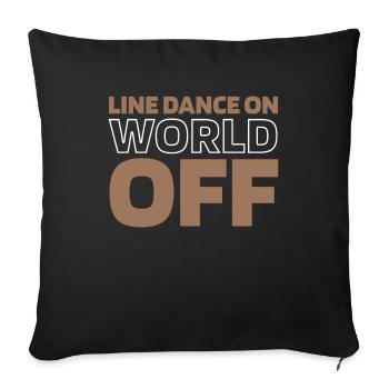 Danse en ligne Danse en ligne sur World Off - Housse de coussin décorative 45 x 45 cm - noir - Devant