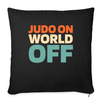 Judoka Judo sur World Off - Housse de coussin décorative 45 x 45 cm - noir - Devant