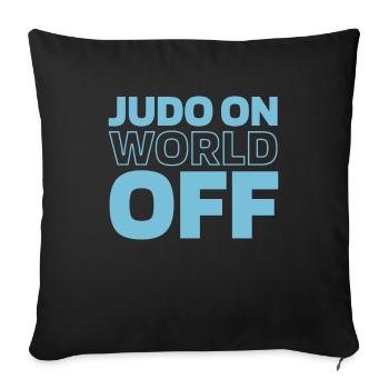 Judoka Judo sur World Off - Housse de coussin décorative 45 x 45 cm - noir - Devant