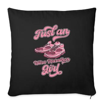 Ultramarathon juste une fille d’ultra-marathon - Housse de coussin décorative 45 x 45 cm - noir - Devant