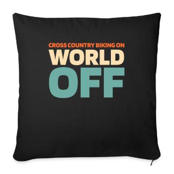 VTT cross-country - Housse de coussin décorative 45 x 45 cm - noir - Devant