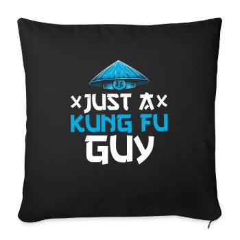 Kung Fu Just A Kung Fu Guy - Sofa pillowcase 17,3'' x 17,3'' (45 x 45 cm) - black - Front