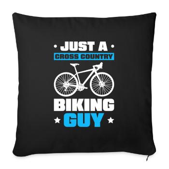 VTT cross-country - Housse de coussin décorative 45 x 45 cm - noir - Devant