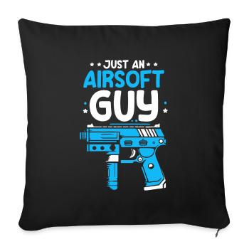L’airsoft, juste un gars d’airsoft - Housse de coussin décorative 45 x 45 cm - noir - Devant
