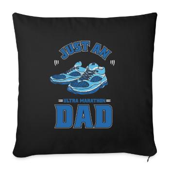 L’ultramarathon n’est qu’un papa ultra-marathonien - Housse de coussin décorative 45 x 45 cm - noir - Devant