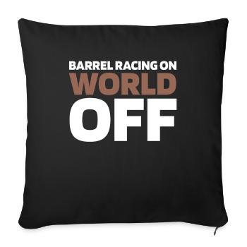 Courses de barils Équitation western Courses de barils - Housse de coussin décorative 45 x 45 cm - noir - Devant
